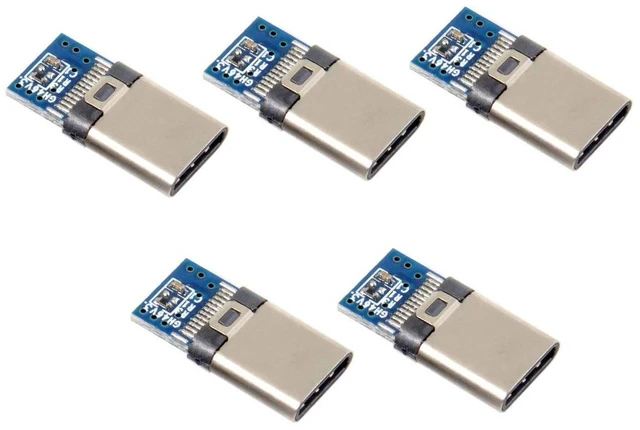 Alt view image 3 of 6 - AJMRTC 5Pcs DIY 24Pin USB-C Male OTG Host Plug with 5.1K Resistor, Black Housing Cover USB Type C Connector for DIY Cable Making, Electronic Repair, Custom USB-C Wire Harness Project