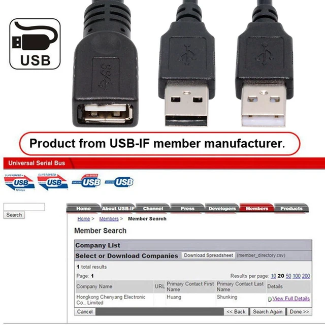 Alt view image 5 of 7 - AJMRTC 20cm Dual USB2.0 Type-A Male to Single Type-A Female Extra Power Data Cable, Dual Male USB Y Splitter Cord for Disk Drive, SSD, Printer, Scanner, External Hard Drive USB Powered Devices