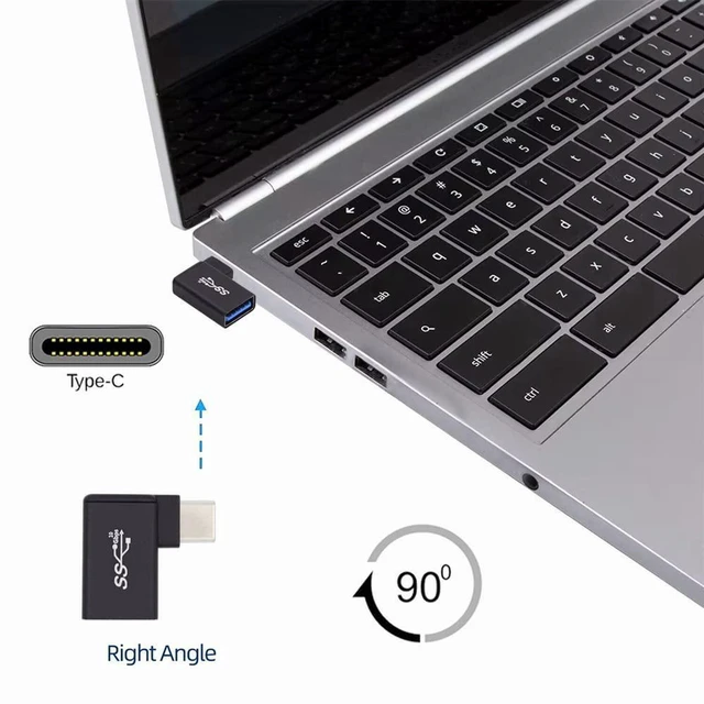 Alt view image 2 of 7 - AJMRTC USB C to USB 3.0 Female 90 Degree Right Angle OTG Adapter, Type-C Male to USB-A Female L Shape Converter, 5Gbps High Speed Data Transfer for Laptop, Android Cell Phone, Tablet, USB Flash Drive
