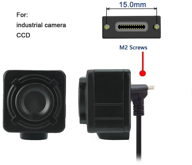 Alt view image 5 of 7 - AJMRTC 90 Degree Up/Down Angled USB 3.1 Type-C Dual Screw Locking to USB3.0 Male Data Cable 120CM, Panel Mount Lockable Type-C Cord for Industrial Camera, Machine Vision, Stable High Speed Data Transm