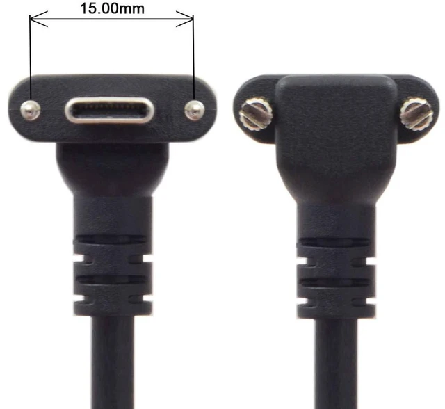 Alt view image 6 of 7 - AJMRTC 90 Degree Up/Down Angled USB 3.1 Type-C Dual Screw Locking to USB3.0 Male Data Cable 120CM, Panel Mount Lockable Type-C Cord for Industrial Camera, Machine Vision, Stable High Speed Data Transm