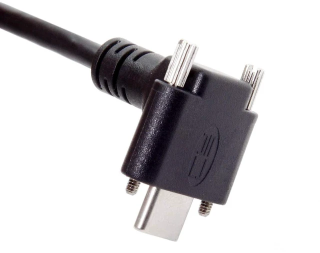 Alt view image 3 of 7 - AJMRTC 90 Degree Up/Down Angled USB 3.1 Type-C Dual Screw Locking to USB3.0 Male Data Cable 120CM, Panel Mount Lockable Type-C Cord for Industrial Camera, Machine Vision, Stable High Speed Data Transm