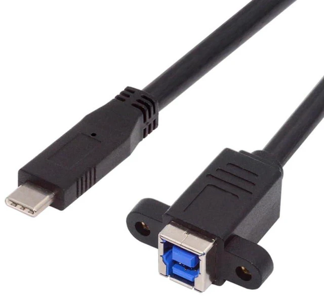 Main image of AJMRTC USB 3.0 Type-B Female to USB3.0 Type-C Male Extension Cable 30CM, 5Gbps High Speed Data Transfer Cord for External Hard Disk, SSD, Digital Camera, Portable Storage Devices
