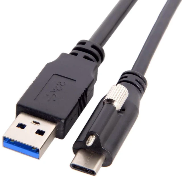 Alt view image 4 of 5 - AJMRTC USB 3.1 Type-C Locking Connector to USB3.0 Data Cable 1.2M, Panel Mount with Locking Screws, 5Gbps High Speed Stable Signal Cord for Industrial Camera, Machine Vision & Inspection Equipment