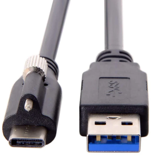 Alt view image 5 of 5 - AJMRTC USB 3.1 Type-C Locking Connector to USB3.0 Data Cable 1.2M, Panel Mount with Locking Screws, 5Gbps High Speed Stable Signal Cord for Industrial Camera, Machine Vision & Inspection Equipment