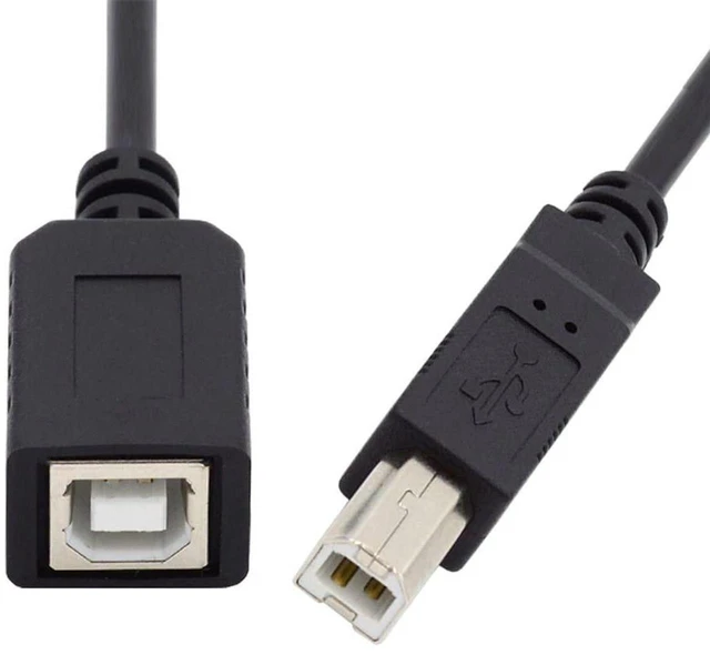 Main image of AJMRTC USB 2.0 Type B Male to Female Extension Cable 20CM, 480Mbps High Speed Data Transfer Cord for Printer, Scanner, External Hard Disk, MIDI Controller, USB-B Peripheral Port Extension