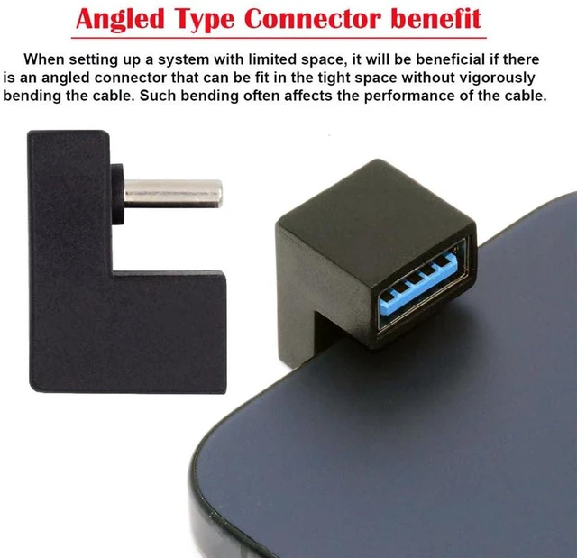 Alt view image 4 of 7 - AJMRTC 360 Degree Up Down Angled USB-C OTG to USB3.0 Female Extension Adapter, 5Gbps High Speed Converter for Smartphone, Tablet, Connect USB Flash Drive, Mouse, Keyboard, USB-A Peripherals