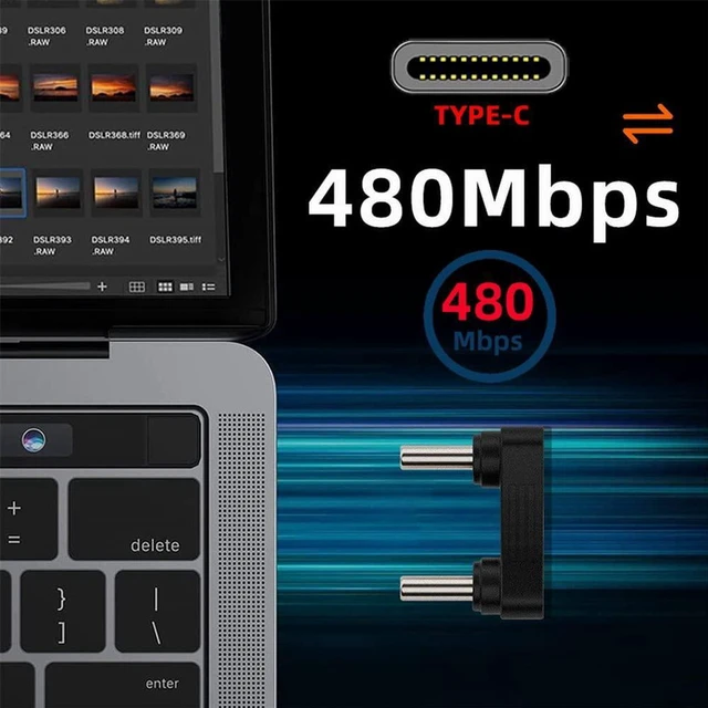 Alt view image 3 of 7 - AJMRTC USB-C Male to Male Coupler, 480Mbps USB2.0 U Shape 180° Back Angled Type C Extender Adapter, Power & Data Transfer Connector for Power Bank, Smartphone, Laptop, Tablet, USB-C Devices