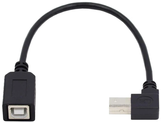 Main image of AJMRTC USB 2.0 Type B Male to Female Extension Cable, 90 Degree Up Angled Printer Cord 20cm, 480Mbps High Speed Data Transfer Cable for Printer, Scanner, External Hard Disk, MIDI Controller and USB