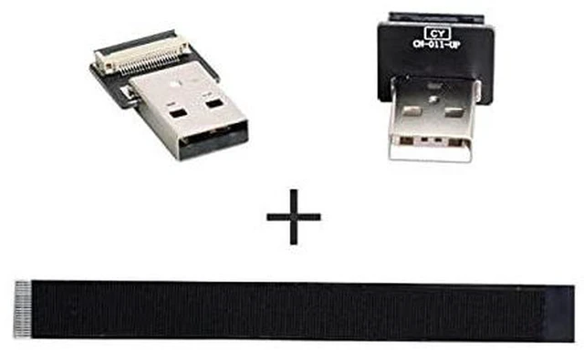 Alt view image 4 of 7 - AJMRTC 90° Up Angled USB2.0 Type-A Male to Type-A Male Flat Slim FPC Cable 20CM, 480Mbps Flexible Ribbon Data Cord for FPV Drone, External Disk, Scanner, Printer & Compact DIY Electronic Projects