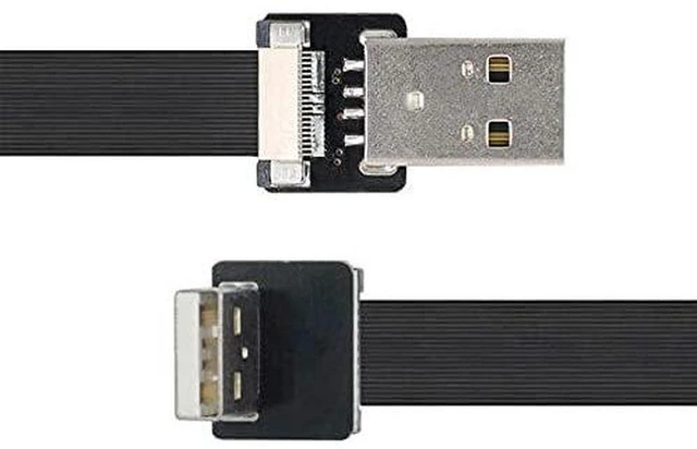 Alt view image 5 of 7 - AJMRTC 90° Up Angled USB2.0 Type-A Male to Type-A Male Flat Slim FPC Cable 20CM, 480Mbps Flexible Ribbon Data Cord for FPV Drone, External Disk, Scanner, Printer & Compact DIY Electronic Projects