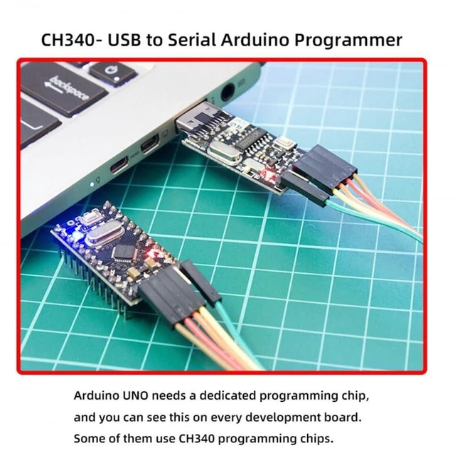 Alt view image 7 of 7 - AJMRTC USB-C Male to TTL UART Serial Converter Adapter with CH340G CH340 Chip, 3.3V 5V Switchable Serial Programmer, Replacement for PL2303 for STC MCU Download, Debug & Embedded Projects