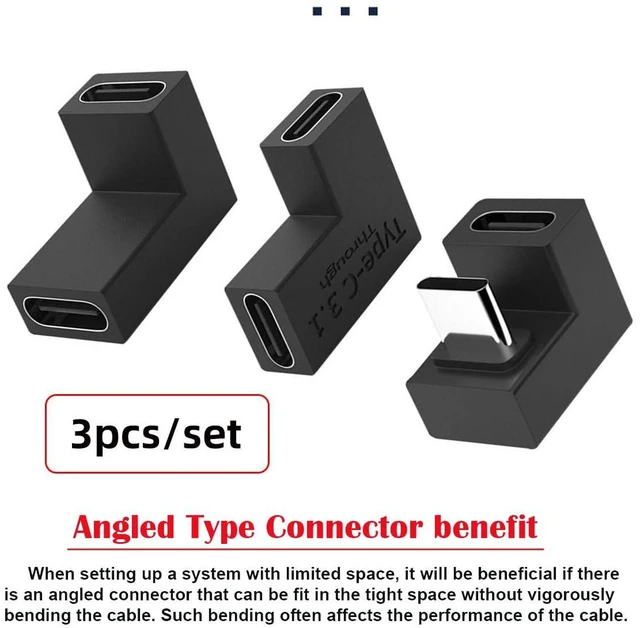 Alt view image 4 of 7 - AJMRTC 3Pcs/Set USB 3.1 Gen2 Type C Male to USB-C Female Adapter, 10Gbps High Speed Data Transfer & Power Charging OTG Connector, Reversible USB-C Converter for Nintendo Switch, Smartphone, Tablet