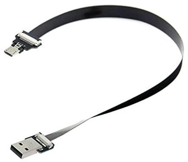 Alt view image 7 of 7 - AJMRTC USB 2.0 Type-A Male to Micro USB 5Pin Male Flat Slim FPC Cable 50cm, Flexible Ribbon Cord for FPV Drone, External Hard Disk, Android Phone, 480Mbps Data Sync & Charging Hidden Wiring
