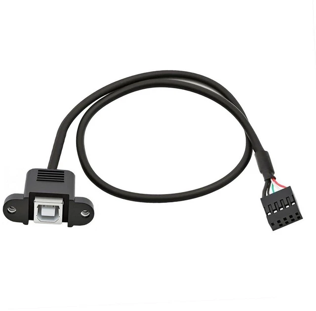 Main image of AJMRTC USB 2.0 Front Panel 9/10Pin Male Header to USB Type-B Female Mainboard Extension Adapter Cable 1.4FT/0.5M, 480Mbps Internal PC Wiring Cord for Desktop Motherboard, Printer & USB-B Devices