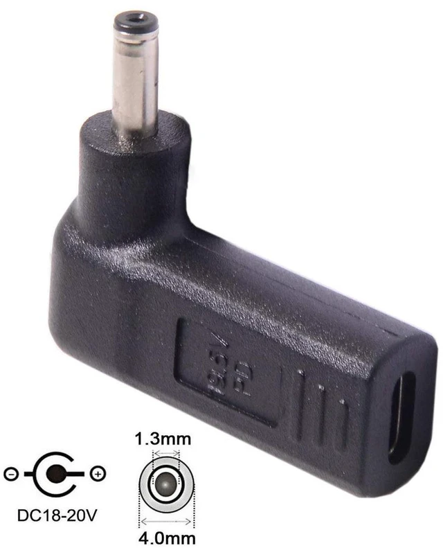 Alt view image 2 of 6 - AJMRTC USB-C to DC 19V PD Emulator Trigger Cable, 90 Degree Angled 4.0x1.3mm DC Plug, USB3.1 Type-C PD Power Trigger Adapter for Laptop, Router, CCTV and 19V DC Powered Devices