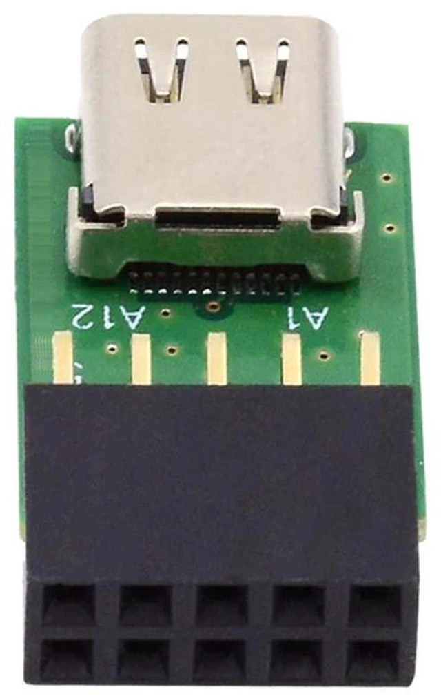 Main image of AJMRTC USB 3.1 Type-C Female Single Port to USB 2.0 Motherboard 9Pin 10Pin Header PCBA Adapter, 480Mbps Internal Front Panel Converter Board for Desktop PC Case DIY Assembly