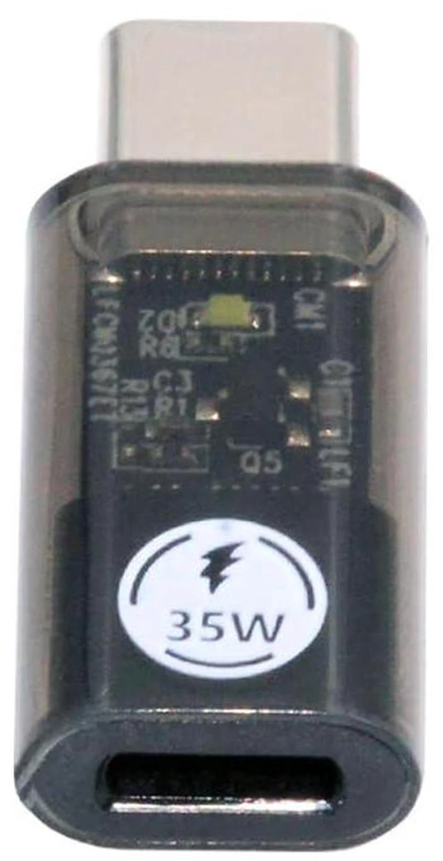 Main image of AJMRTC 480Mbps USB-C Male Transparent LED to 8Pin Female Adapter, 35W Power & Data Transfer Connector Compatible with iPhone 15 Series, Android Smartphones and Tablets