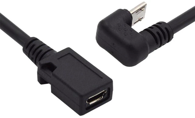 Main image of AJMRTC 5Pin Micro USB 2.0 Male to Female Extension Cable, Opposite U-Shape Back Angled Micro USB Cord, Power & Data Transfer Cable for Mobile Phones, Laptops, Security Cameras and Micro USB Devices