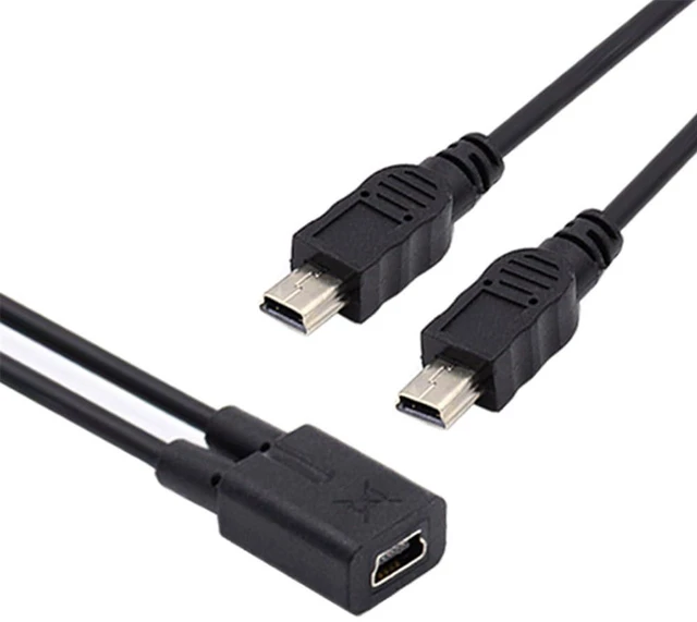 Alt view image 4 of 7 - AJMRTC 20cm DC 5V Mini USB 2.0 Female to Dual 5Pin Mini USB Male Splitter Extension Cable, One Input to Two Output Charging Cord, DC5V Power Supply Cable for Mini USB Powered Electronic Devices