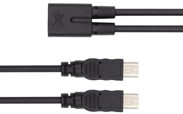 Alt view image 2 of 7 - AJMRTC Mini USB 2.0 Female DC 5V to Dual Mini USB 5Pin Male Splitter Extension Charge Cable, Y-Shape 1 In 2 Out Power Splitting Cord for Simultaneously Charging Two Mini USB 5Pin Electronic Devices