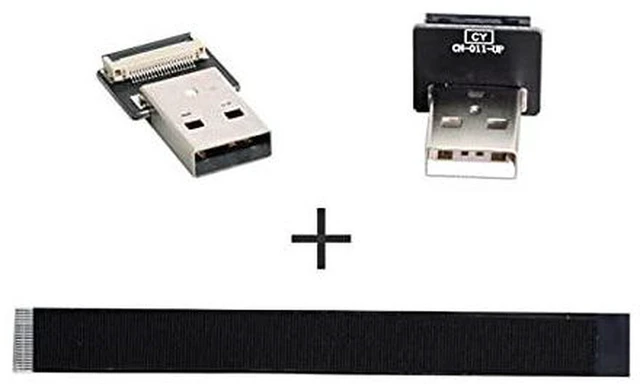 Alt view image 6 of 6 - AJMRTC 50cm 90 Degree Up Angled USB 2.0 Type A Male to Type A Male Flat Slim FPC Cable, 480Mbps Flexible Ribbon Data Cord for FPV Drones, Disk Drives, Scanners, Printers and USB 2.0 Peripherals