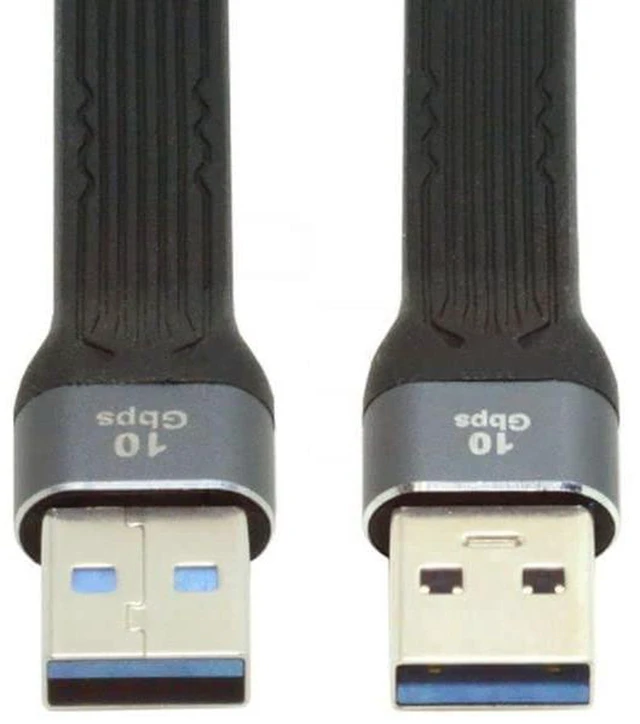 Alt view image 3 of 7 - AJMRTC 13cm 10Gbps USB 3.1 Gen2 Type A Male to USB3.0 Type A Male Flat Slim FPC Extension Data Cable, SuperSpeed Flexible Ribbon Wire for Laptop, Desktop PC, Internal Chassis Modification and USB Peri