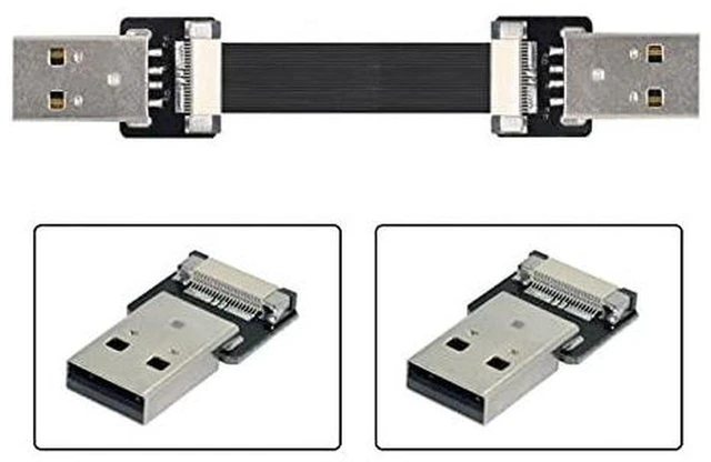 Alt view image 5 of 6 - AJMRTC 200cm USB 2.0 Type A Male to Type A Male Flat Slim FPC Data Cable, 480Mbps Flexible Ribbon Extension Cord for FPV Drones, Hard Disk Drives, Scanners, Printers and USB 2.0 Type-A Devices