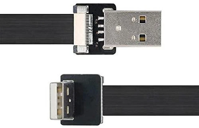 Alt view image 5 of 6 - AJMRTC 200cm 90 Degree Up Angled USB 2.0 Type A Male to Type A Male Flat Slim FPC Cable, 480Mbps Flexible Ribbon Data Cord for FPV Drones, Disk Drives, Scanners, Printers and USB2.0 Peripherals