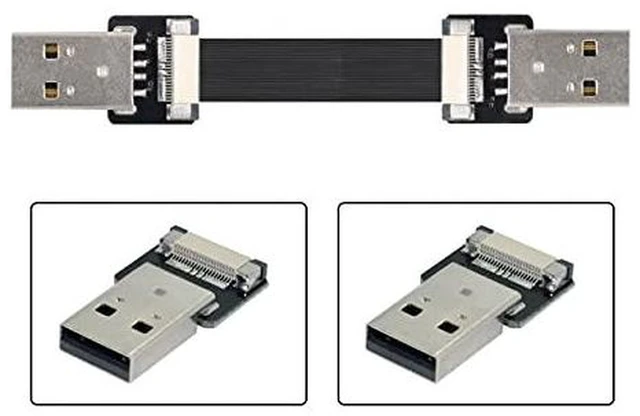 Alt view image 5 of 6 - AJMRTC 200cm USB 2.0 Type A Male to Type A Male Flat Slim FPC Data Cable, 480Mbps Flexible Ribbon Extension Cord for FPV Drones, Hard Disk Drives, Scanners, Printers and USB 2.0 Type-A Devices