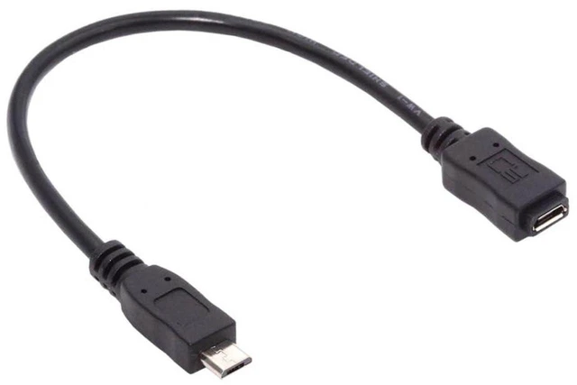 Main image of AJMRTC 20cm 5Pin Micro USB 2.0 Full Pin Connected Male to Female Extension Cable, 480Mbps OTG Data & Charging Cord, Compatible with Tablets, Smartphones and Micro USB 5Pin Electronic Devices