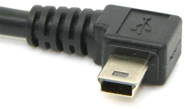 Alt view image 4 of 7 - AJMRTC 5M 90 Degree Right Angled Mini USB B 5Pin Male to USB 2.0 Type A Male Power & Data Cable with EMI Ferrite Core, 480Mbps Shielded Cord for Digital Cameras, GPS, MP3 Players and Mini USB B 5Pin