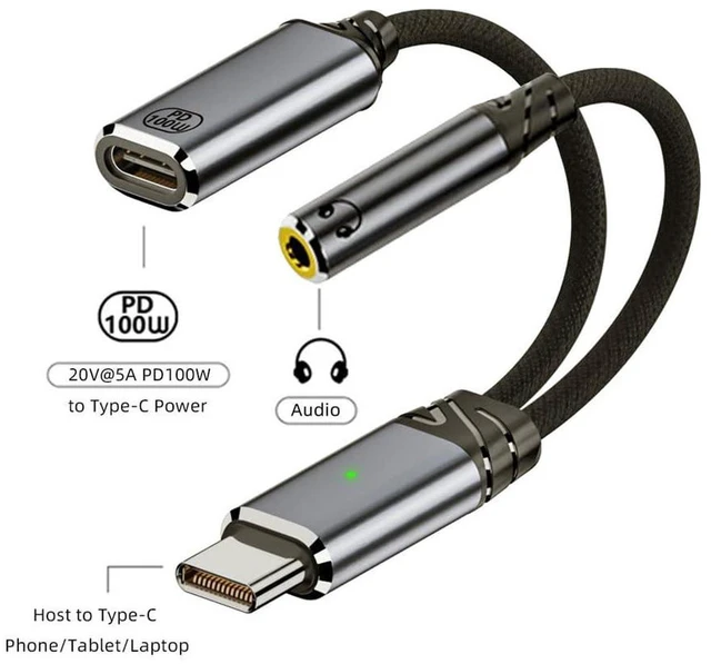 Alt view image 5 of 7 - AJMRTC USB-C to 3.5mm Female AUX DAC Audio Cable, 16bit 48kHz Sound Output with 100W PD Power Pass-Through, Digital Audio Adapter Cord for Smartphones, Tablets, Laptops and USB-C Audio Devices