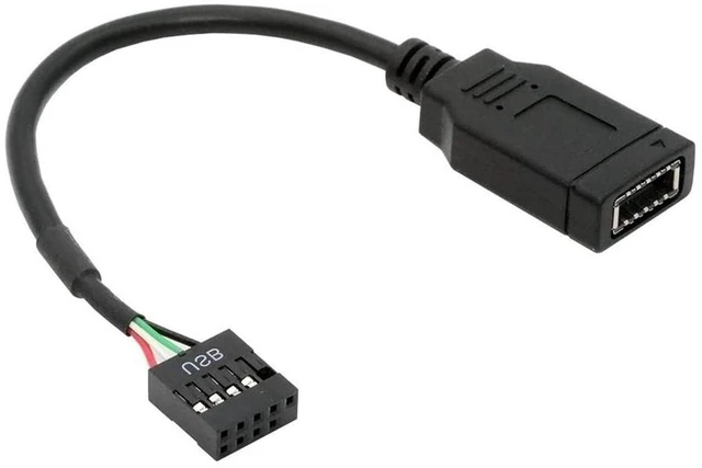 Main image of AJMRTC 0.15M USB 2.0 9Pin 10Pin Motherboard Header Male to Single Key-A Type-E USB3.1 Front Panel Socket Extension Cable, Internal PC Conversion Wire for Desktop Chassis DIY Modification and Front Typ