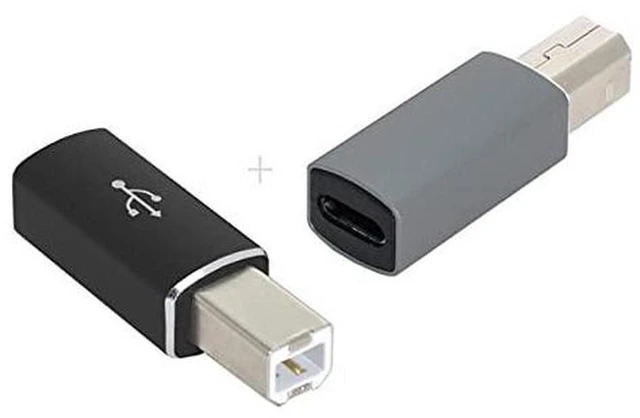 Main image of AJMRTC 2Pcs USB Type C to MIDI Adapter Converter, USB-C to USB B MIDI Connector for Electronic Musical Instruments, MIDI Keyboard, Digital Piano, Synthesizer, Plug & Play MIDI Link for Type-C Phone