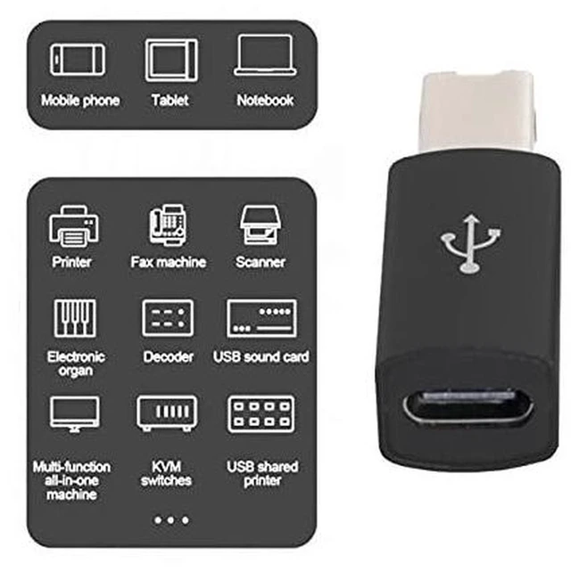 Alt view image 2 of 7 - AJMRTC 2Pcs USB Type C to MIDI Adapter Converter, USB-C to USB B MIDI Connector for Electronic Musical Instruments, MIDI Keyboard, Digital Piano, Synthesizer, Plug & Play MIDI Link for Type-C Phone