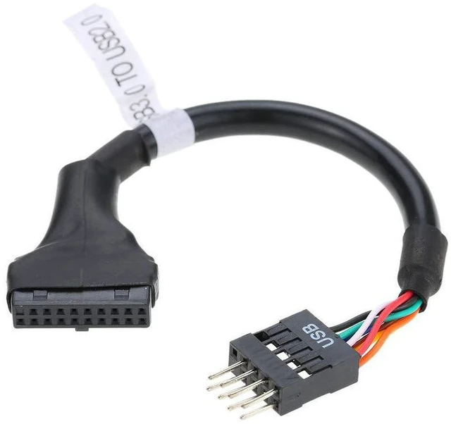 Alt view image 2 of 6 - AJMRTC 2Pcs USB 2.0 9Pin to USB3.0 20Pin Housing Header Female Cable, Reversible Internal Motherboard Adapter Wire, PC Case Front Panel Connector Conversion Cable for Desktop Mainboard