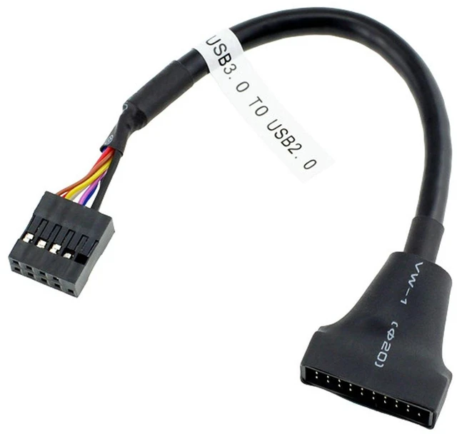 Alt view image 6 of 6 - AJMRTC 2Pcs USB 2.0 9Pin to USB3.0 20Pin Housing Header Female Cable, Reversible Internal Motherboard Adapter Wire, PC Case Front Panel Connector Conversion Cable for Desktop Mainboard