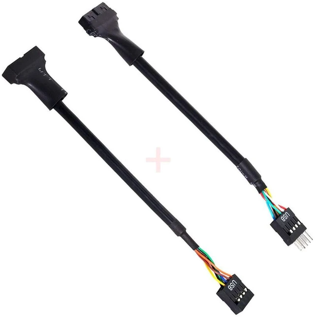 Alt view image 3 of 6 - AJMRTC 2Pcs USB 2.0 9Pin to USB3.0 20Pin Housing Header Female Cable, Reversible Internal Motherboard Adapter Wire, PC Case Front Panel Connector Conversion Cable for Desktop Mainboard