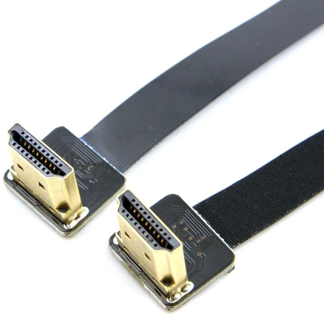 Alt view image 5 of 6 - AJMRTC 20cm Dual 90 Degree Up Angled HDMI Type A Male to Male FPC Flat Cable, HDTV FPV Flex Cord, Low Profile Ribbon Wire for Multicopter Drone Aerial Photography & HD Video Transmission