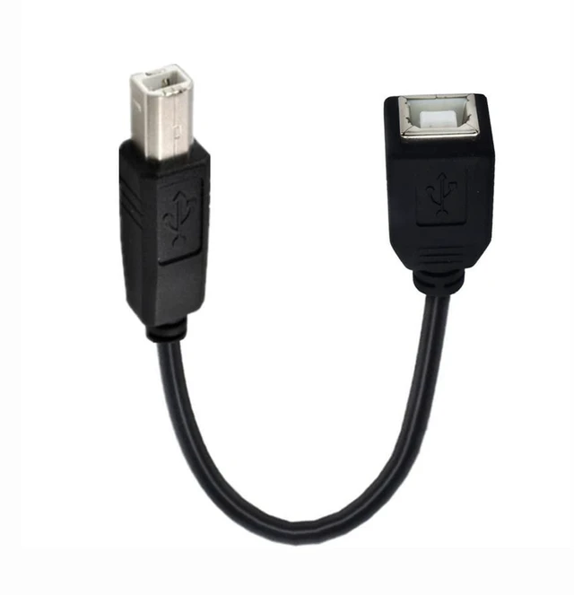 Alt view image 3 of 7 - AJMRTC USB 2.0 Type B Male to Female Extension Cable, 20cm Black Short USB-B Extension Cord for Printer, Scanner, External Hard Disk, MIDI Controller, USB-B Device Connection