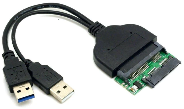 Alt view image 7 of 7 - AJMRTC USB 3.0 to SATA & Micro SATA Adapter for 1.8" 2.5" HDD SSD, Hard Disk Drive Converter with Extra USB Power Cable, Portable Storage Reader for Laptop Internal Hard Drive Recovery