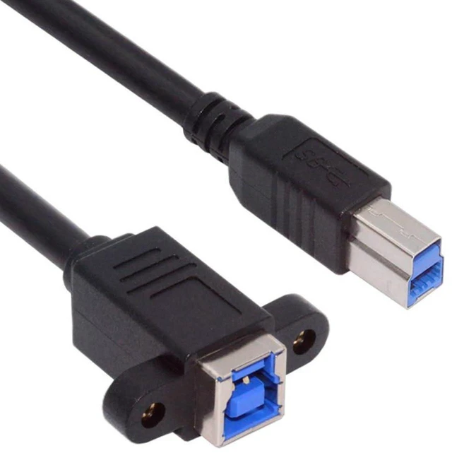 Main image of AJMRTC 30cm USB3.0 Type-B Male to Type-B Female Extension Cable, 5Gbps SuperSpeed Data Cord for PC, Laptop, External Disk, SSD, Camera, Printer, USB-B Peripheral Connection