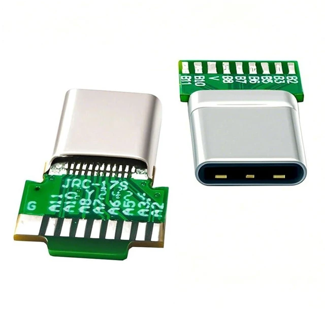 Main image of AJMRTC 2Pcs Lot OEM DIY Solder Type USB 3.1 Type-C Male & Female Plug Socket Connector with PCB Board, USB-C Soldering Terminal Kit for Custom Cable Making & Electronic Repair Project