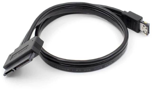 Alt view image 6 of 7 - AJMRTC 50cm eSATAp Combo Cable, USB2.0 Dual 12V & 5V Power ESATA to 22Pin SATA Cord for 2.5" 3.5" HDD SSD, External Hard Disk Drive Adapter Cable
