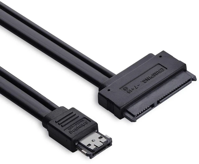 Alt view image 5 of 7 - AJMRTC 50cm eSATAp Combo Cable, USB2.0 Dual 12V & 5V Power ESATA to 22Pin SATA Cord for 2.5" 3.5" HDD SSD, External Hard Disk Drive Adapter Cable