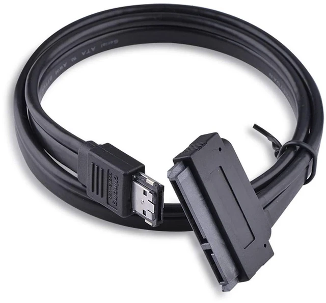 Alt view image 3 of 7 - AJMRTC 50cm eSATAp Combo Cable, USB2.0 Dual 12V & 5V Power ESATA to 22Pin SATA Cord for 2.5" 3.5" HDD SSD, External Hard Disk Drive Adapter Cable
