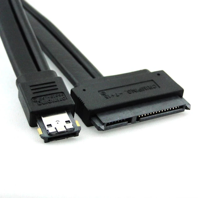 Alt view image 4 of 7 - AJMRTC 50cm eSATAp Combo Cable, USB2.0 Dual 12V & 5V Power ESATA to 22Pin SATA Cord for 2.5" 3.5" HDD SSD, External Hard Disk Drive Adapter Cable