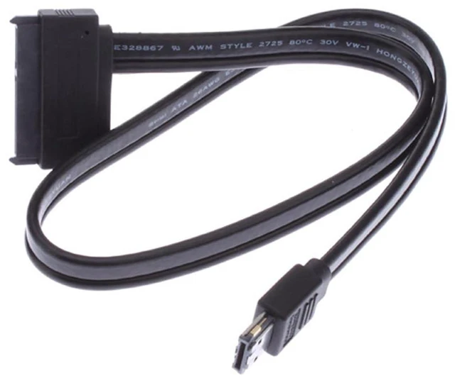 Alt view image 5 of 7 - AJMRTC 50cm eSATAp USB2.0 Combo to 22Pin SATA Cable, Dual 12V & 5V Power ESATA Cord for 2.5" 3.5" HDD SSD, External Hard Disk Drive Data & Power Adapter Cable