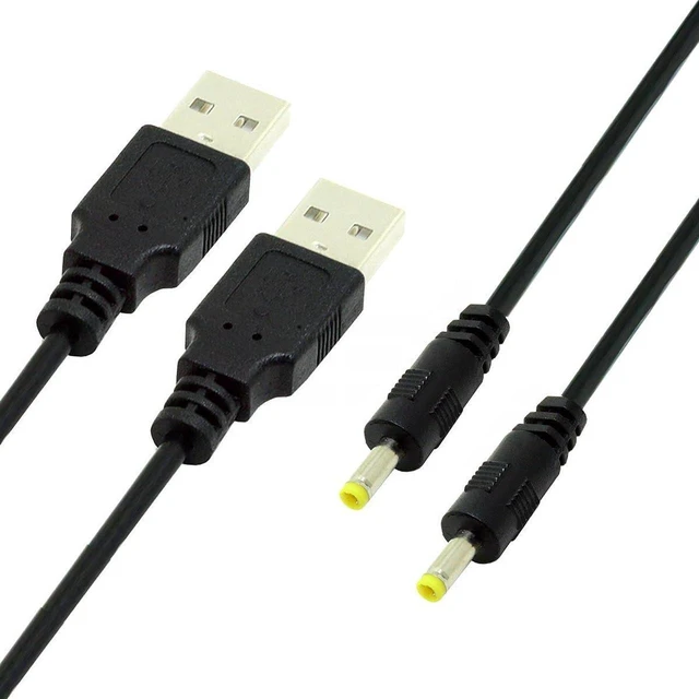 Main image of AJMRTC 2Pcs Lot 150cm 24AWG USB2.0 Type-A Male to 4.0x1.7mm DC Round Power Plug Cable, 5V DC Power Cord for LED Strip, Router, CCTV Camera and Small Electronic Devices